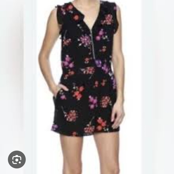 Express Black Mini Romper with Red and Purple Floral - Picture 5 of 5